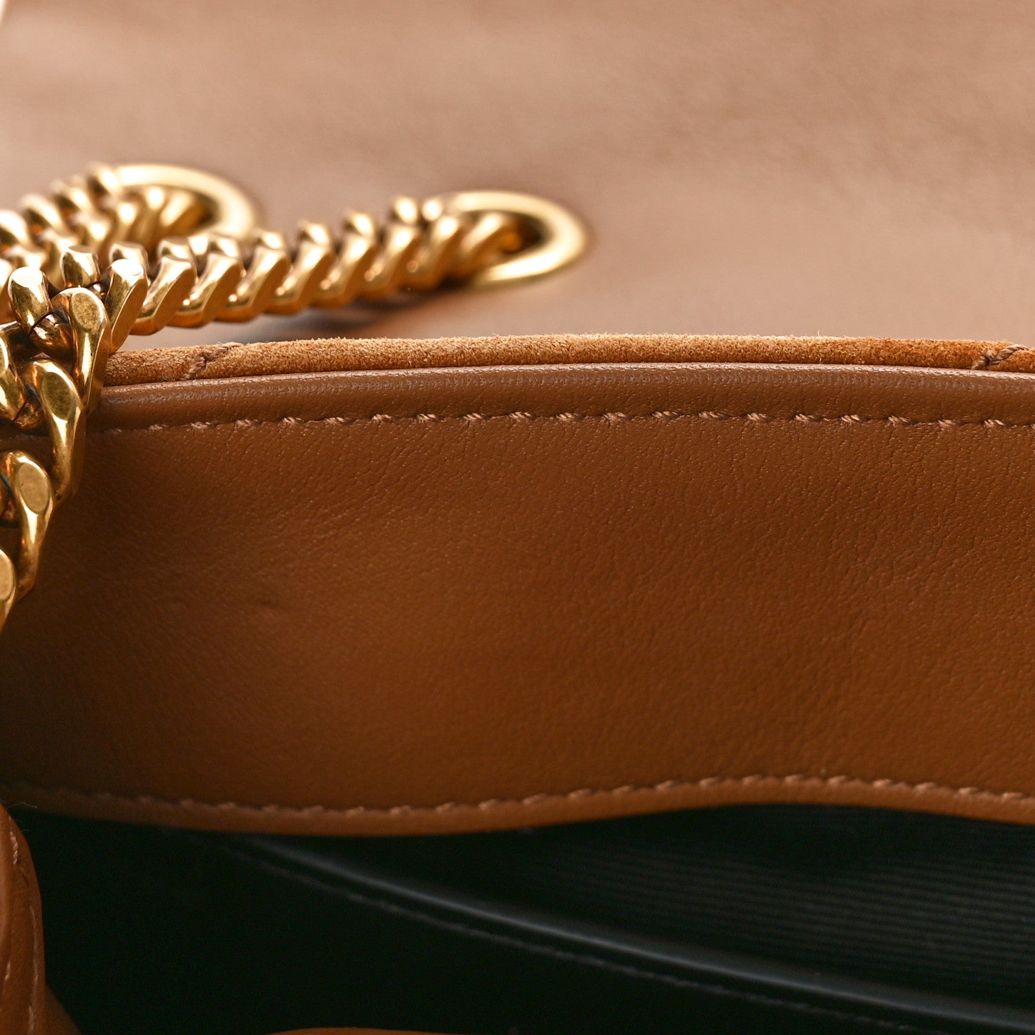 Saint Laurent Suede Calfskin Y Quilted Monogram Small Loulou Chain Satchel Cinnamon 9 of 9