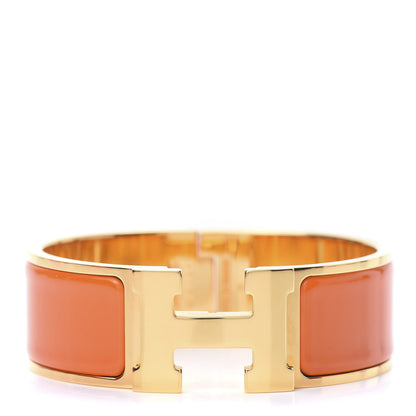 Hermes Enamel Wide Clic Clac H Bracelet Orange 1 of 6