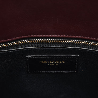 Saint Laurent Calfskin Python Small Sac De Jour Burgundy 7 of 11