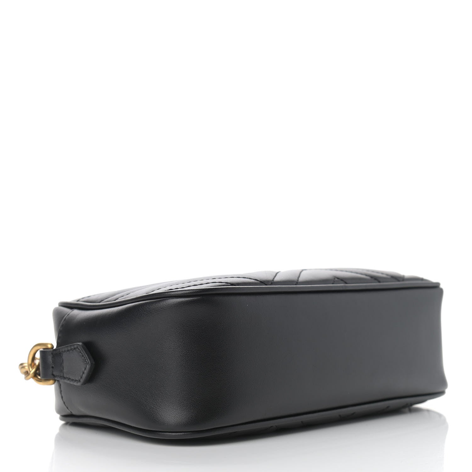 Gucci Calfskin Matelasse Small GG Marmont Chain Shoulder Bag Black 3 of 8