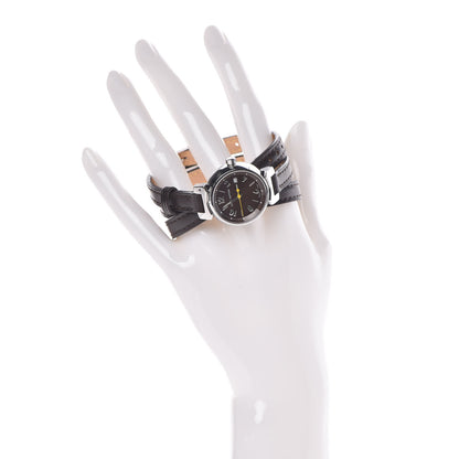 Louis Vuitton Stainless Steel Calfskin 28mm Tambour Triple Wrap Quartz Watch Brown 2 of 5