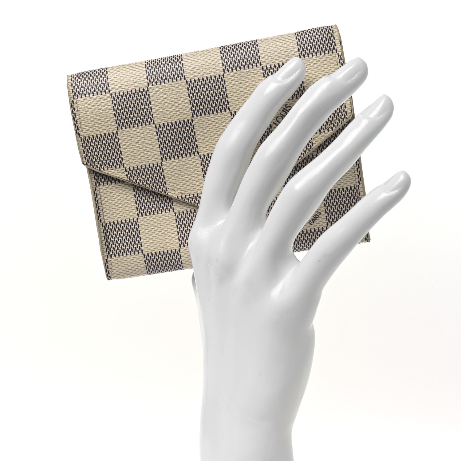 Louis Vuitton Damier Azur Victorine Wallet Rose Ballerine 2 of 9