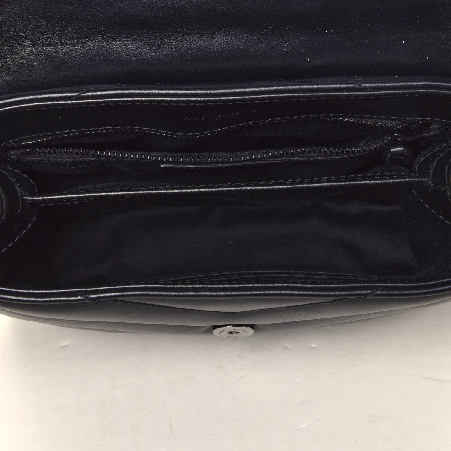 Saint Laurent Calfskin Y Quilted Monogram Toy Loulou Crossbody Bag Black 8 of 8
