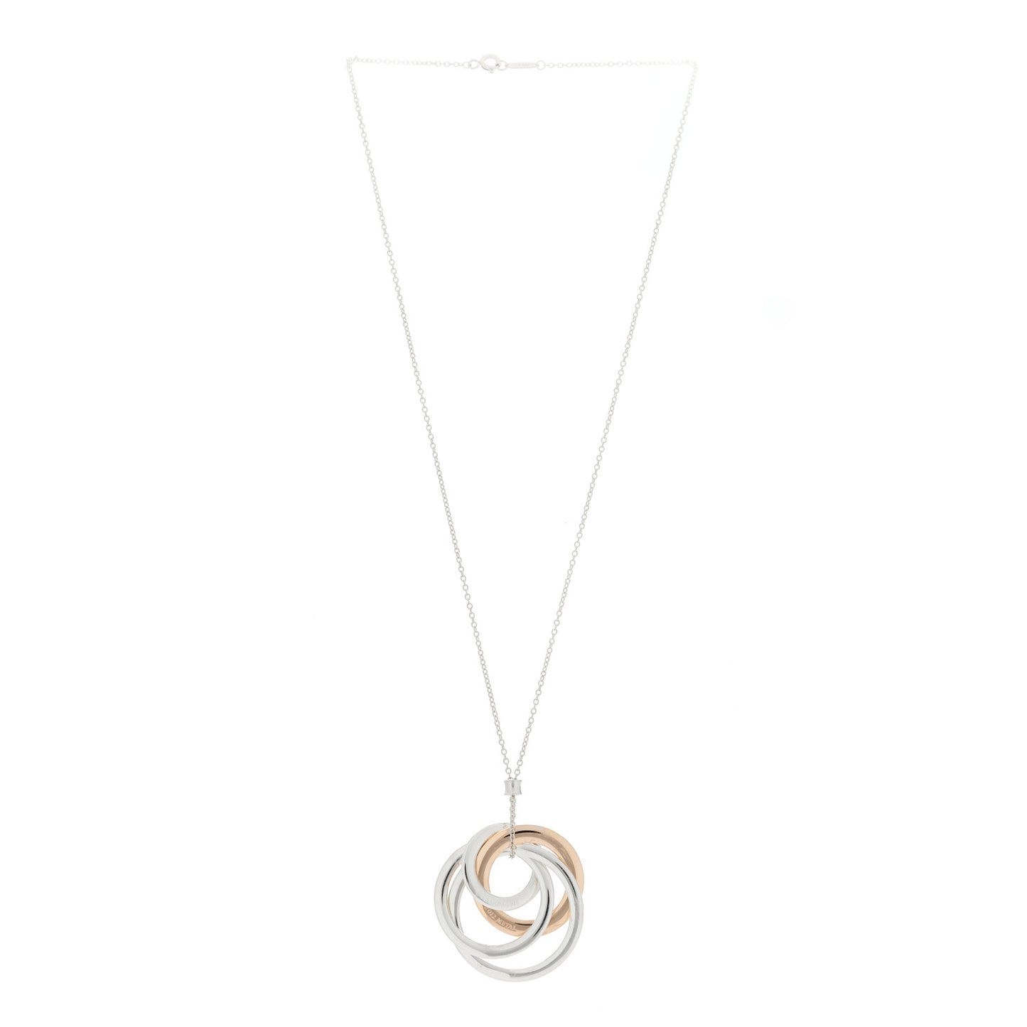 Sterling Silver Rubedo Large 1837 Circles Pendant Necklace