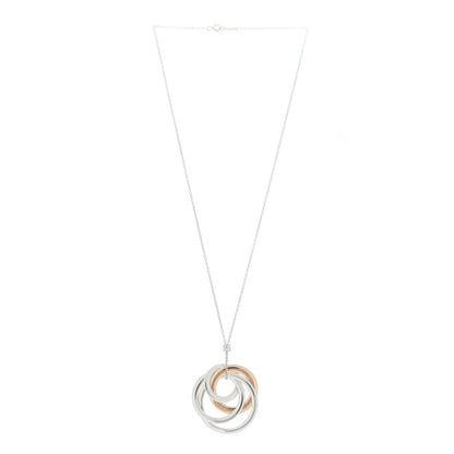 Tiffany Sterling Silver Rubedo Large 1837 Circles Pendant Necklace 3 of 7