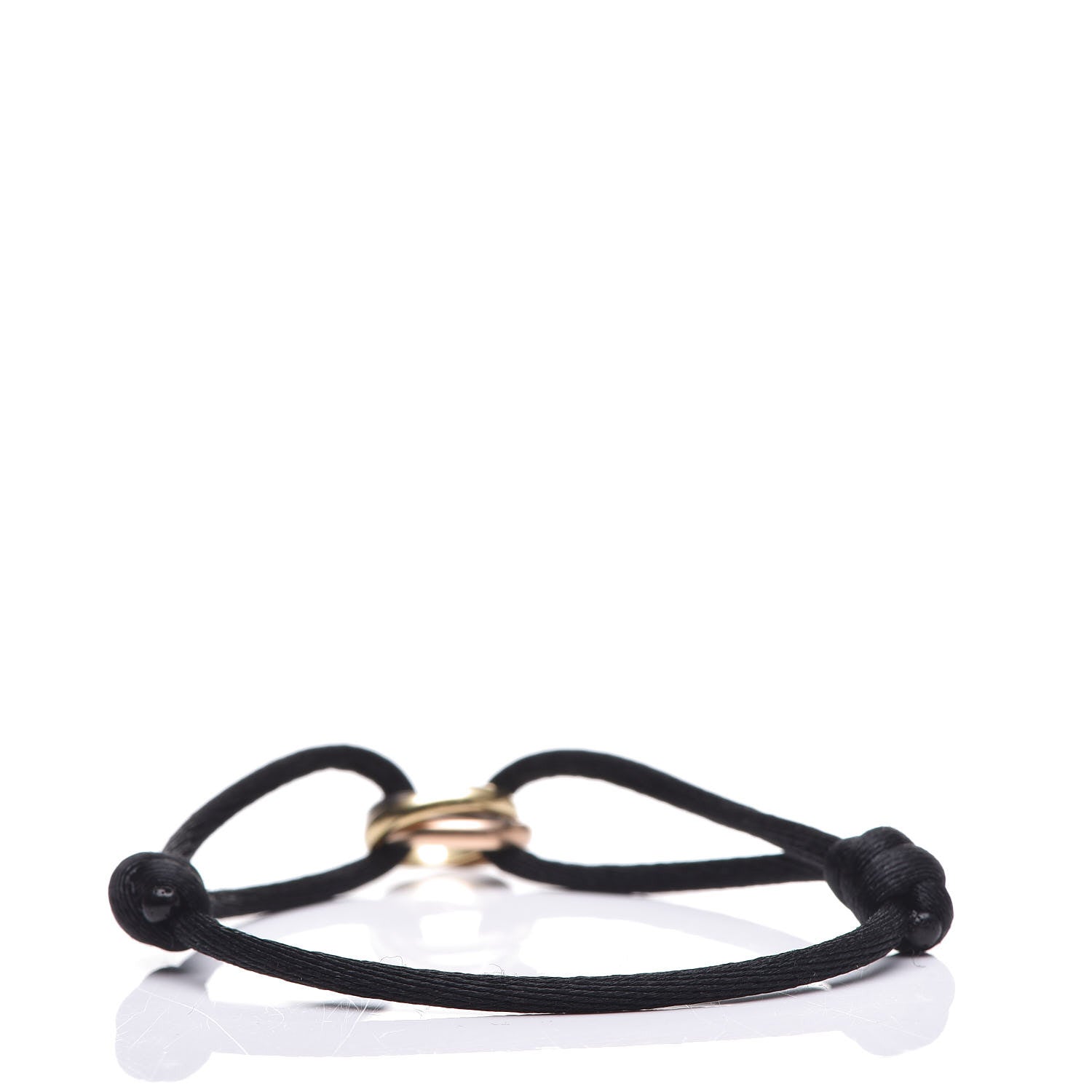 Cartier 18K Pink Yellow White Gold Trinity Adjustable Cord Bracelet Black 3 of 8