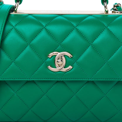 Chanel Lambskin Quilted Small Trendy CC Flap Dual Handle Bag Green 10 of 10