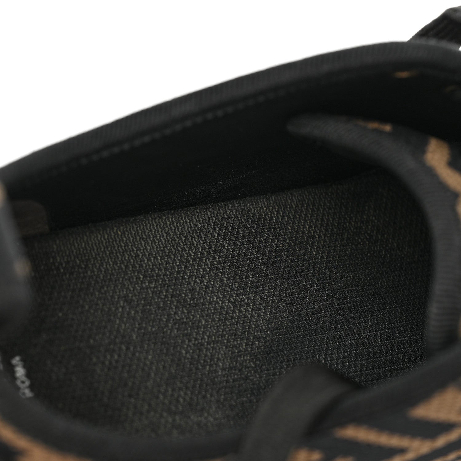 Fendi Fabric FF Micro-Perforated Rise Low Top Sneakers 39 Tobacco Black 10 of 11