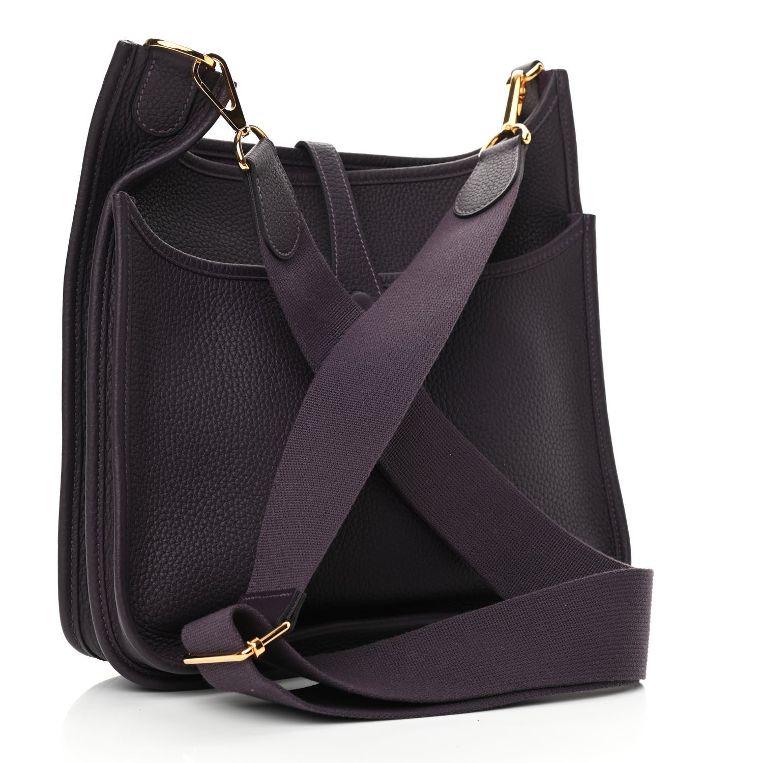 Hermes Taurillon Clemence Evelyne III PM Raisin 3 of 10