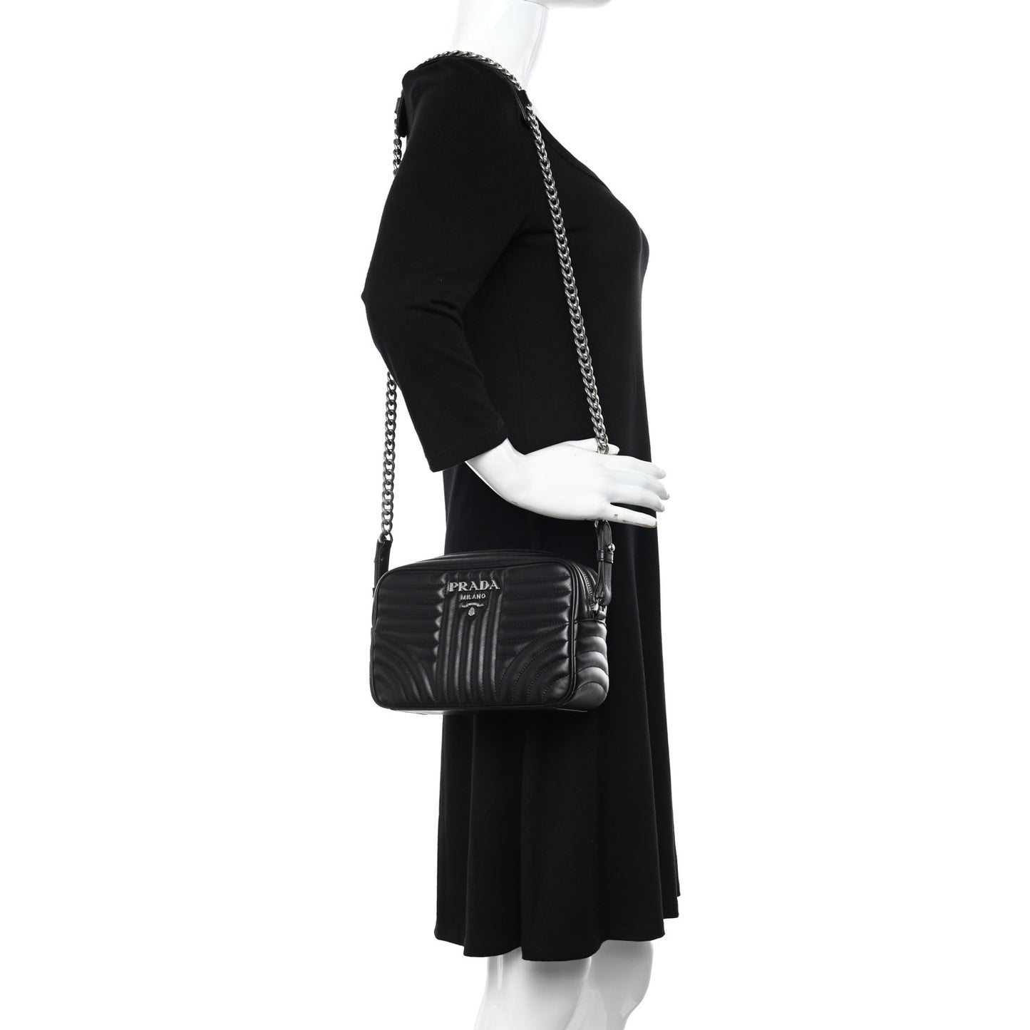 Soft Calfskin Diagramme Camera Bag Black