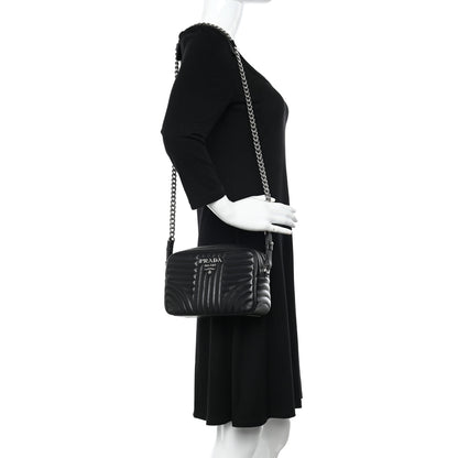 Prada Soft Calfskin Diagramme Camera Bag Black 2 of 9