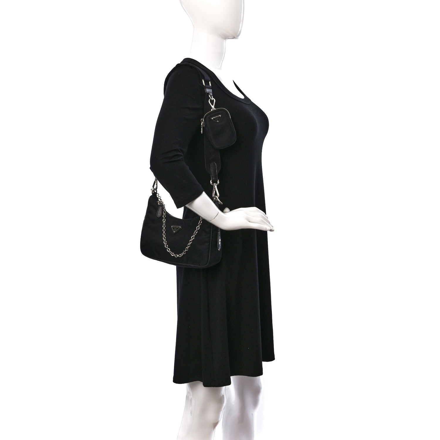 Prada Nylon Re-Edition 2005 Shoulder Bag Black 2 of 10