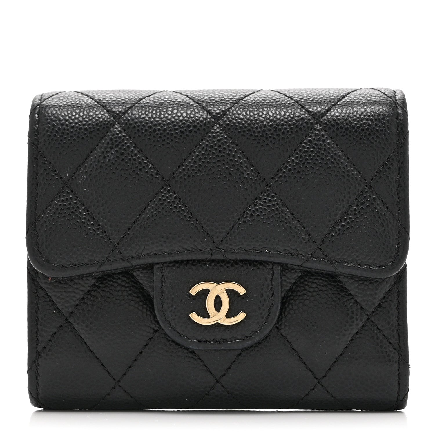 Chanel Caviar Quilted Compact Flap Wallet Black 1 of 11