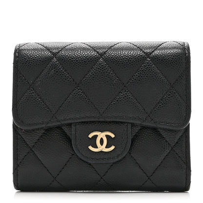 Chanel Caviar Quilted Compact Flap Wallet Black 1 of 11