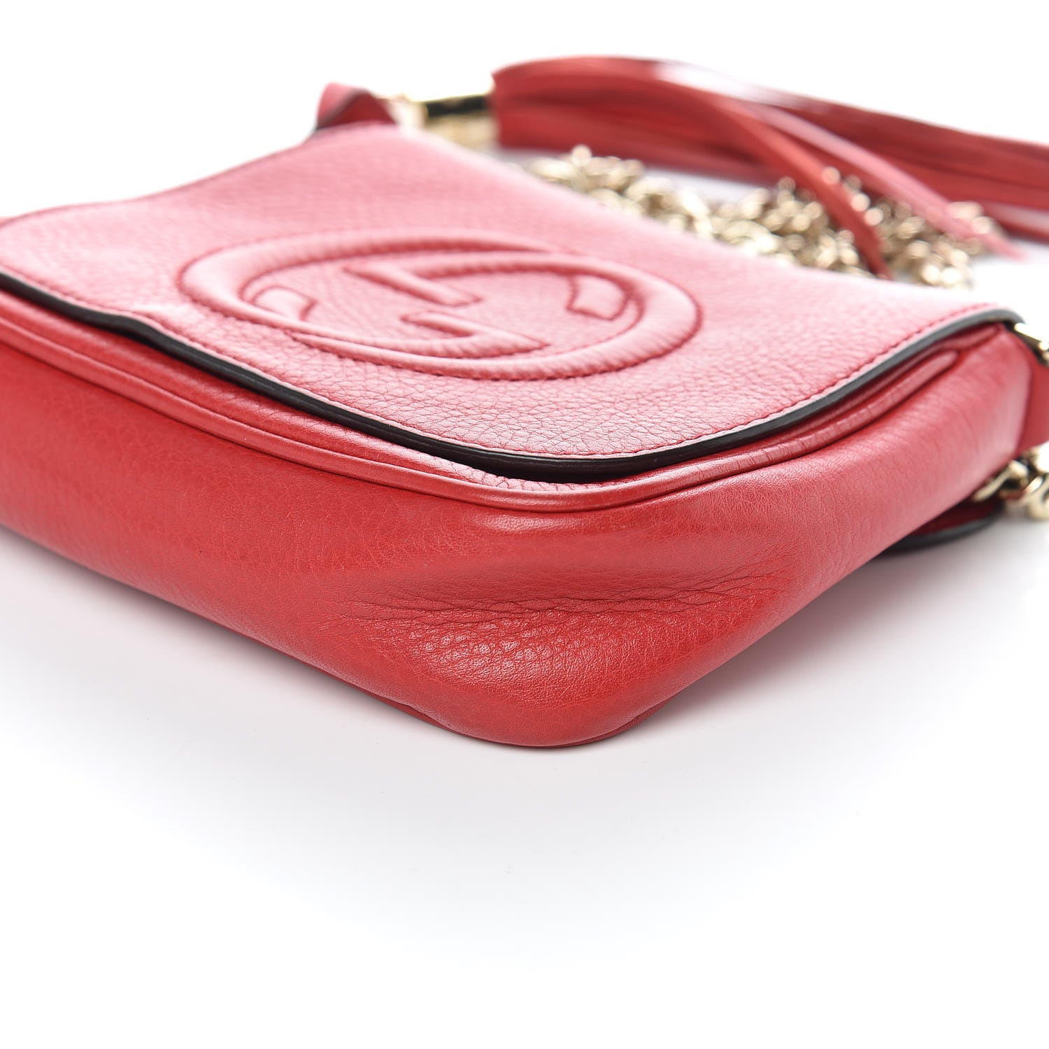 Gucci Pebbled Calfskin Small Soho Flap Crossbody Red 10 of 10