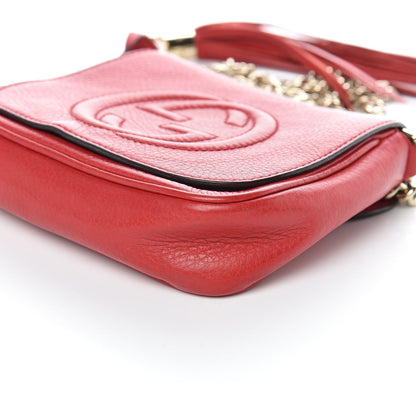 Gucci Pebbled Calfskin Small Soho Flap Crossbody Red 10 of 10