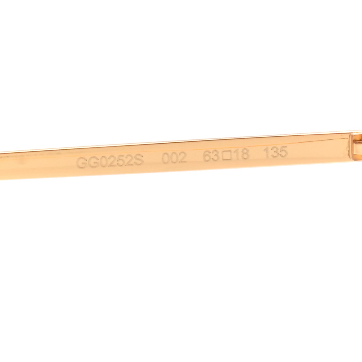 Gucci Metal Oversized Round Sunglasses GG0252S Gold 5 of 7
