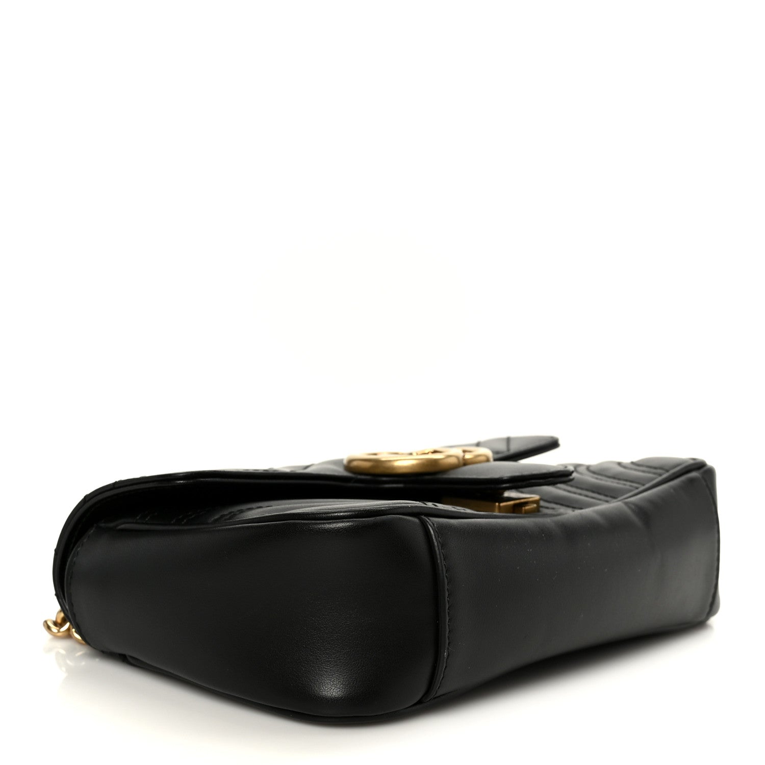 Gucci Calfskin Matelasse Mini GG Marmont Shoulder Bag Black 4 of 11