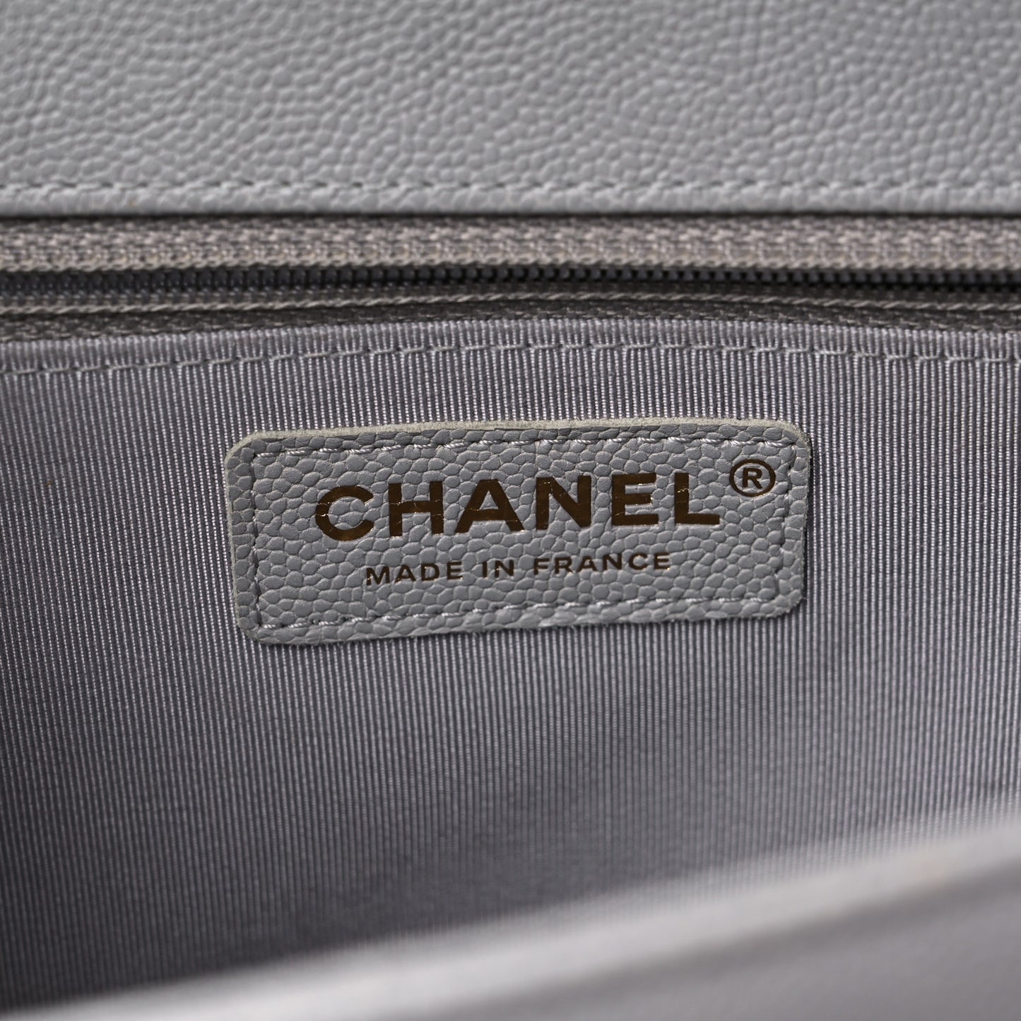Caviar Quilted New Medium Boy Flap Grey