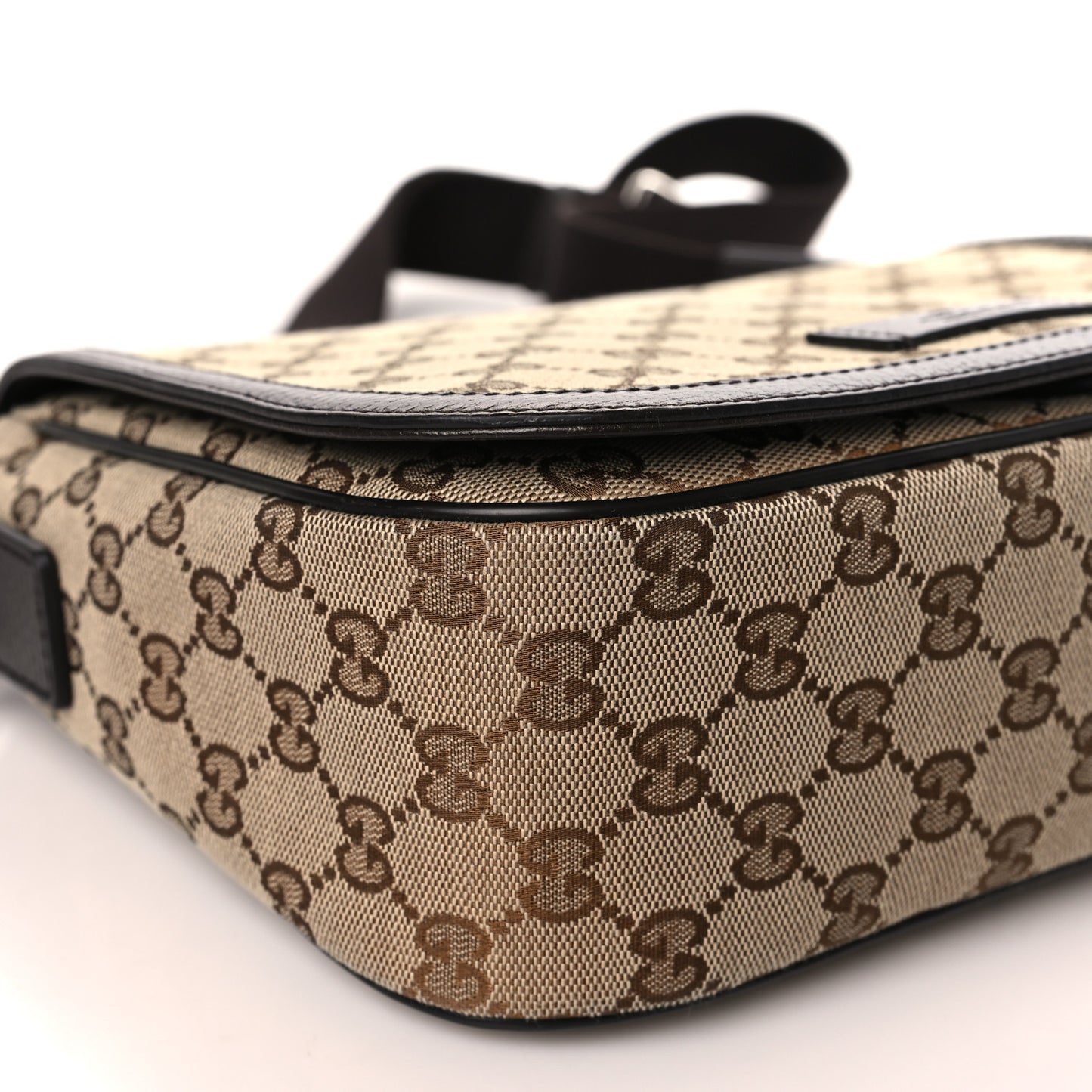 Monogram Flap Messenger Bag Beige Dark Brown