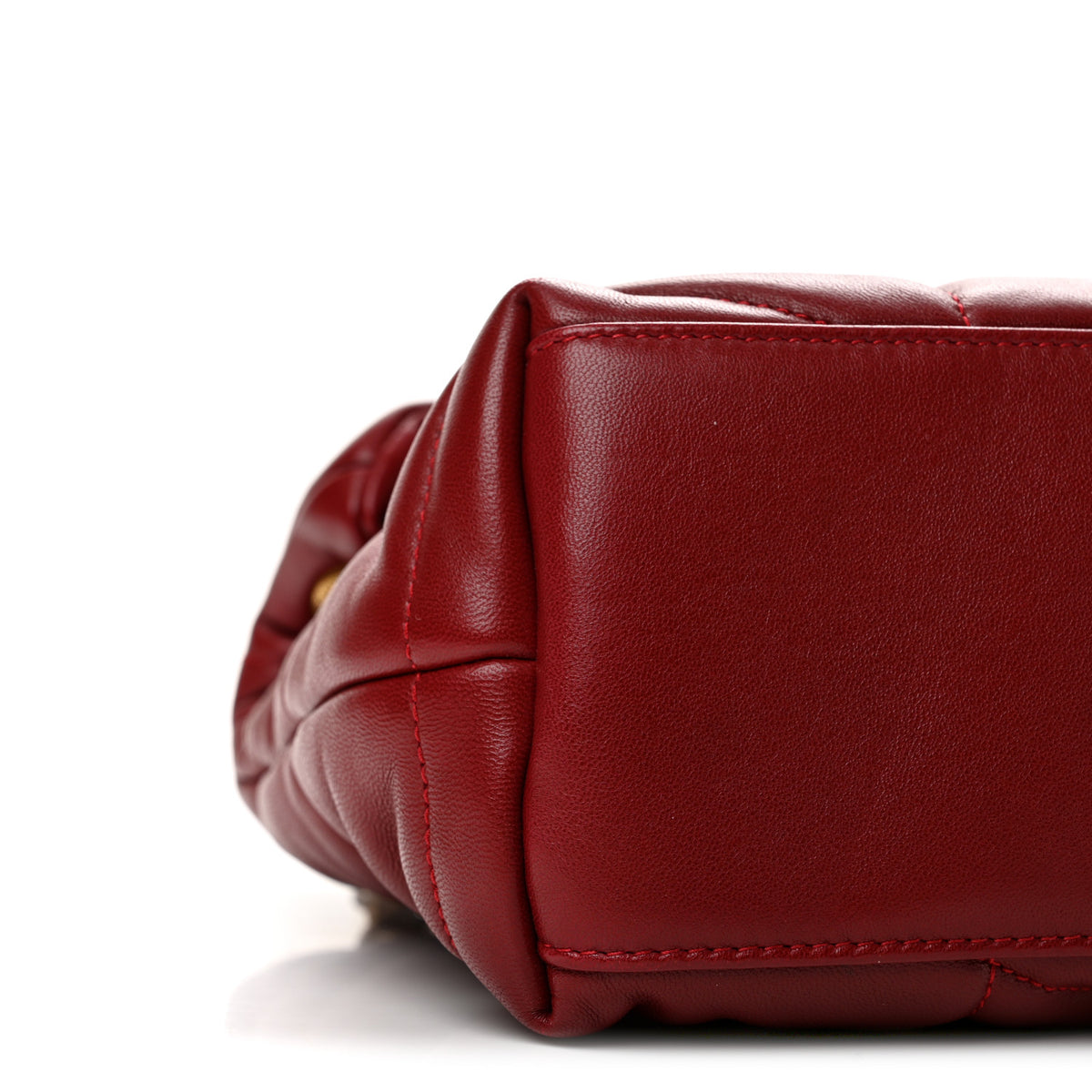 Saint Laurent Lambskin Quilted Small Loulou Puffer Monogram Chain Satchel Opyum Red 9 of 11