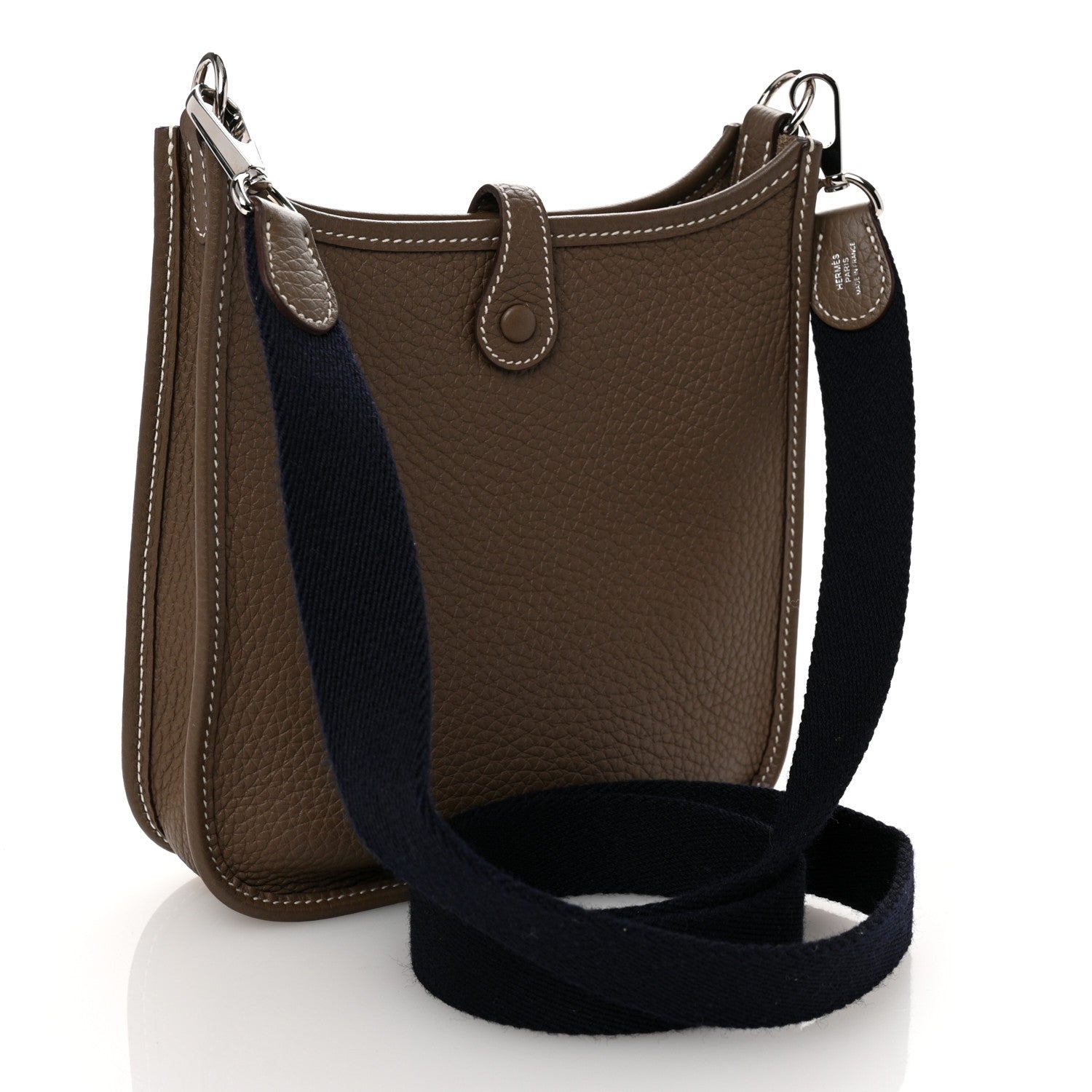 Hermes Taurillon Clemence Amazone Evelyne TPM Etoupe Bleu Indigo 3 of 10