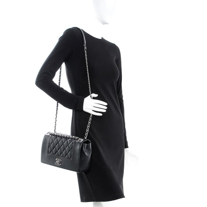Chanel Sheepskin Quilted Vintage Mademoiselle Flap Black 2 of 8