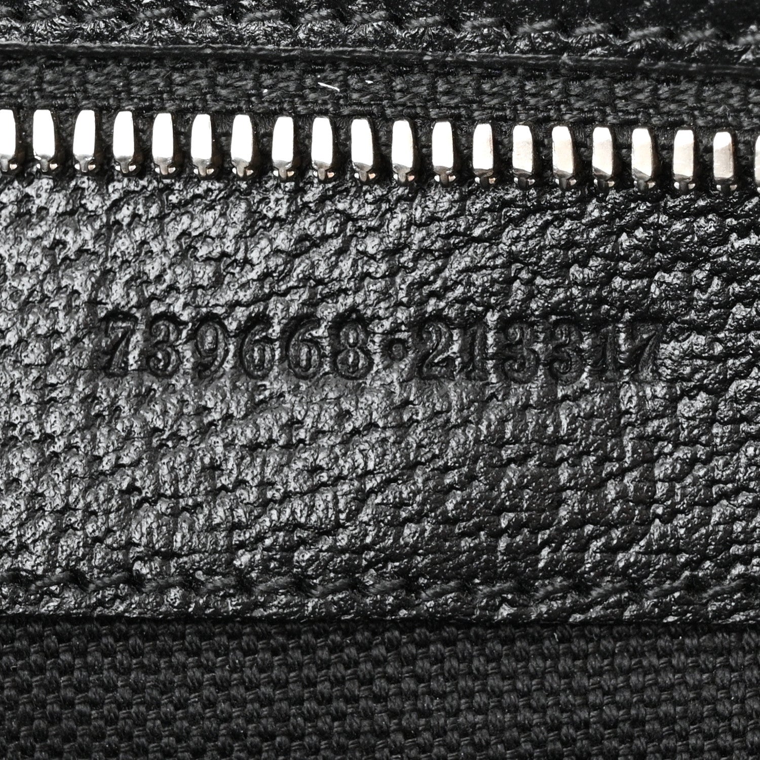 Gucci Monogram Jumbo GG Textured Dollar Calfskin Wristlet Messenger Bag Black 8 of 13