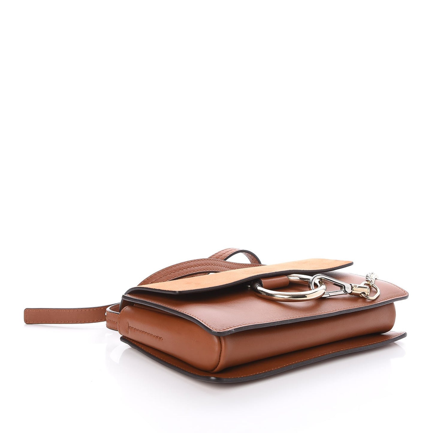Suede Calfskin Small Faye Shoulder Bag Tobacco