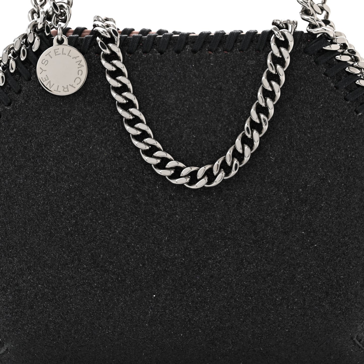 Metallic Glitter Mini Falabella Box Shoulder Bag Black