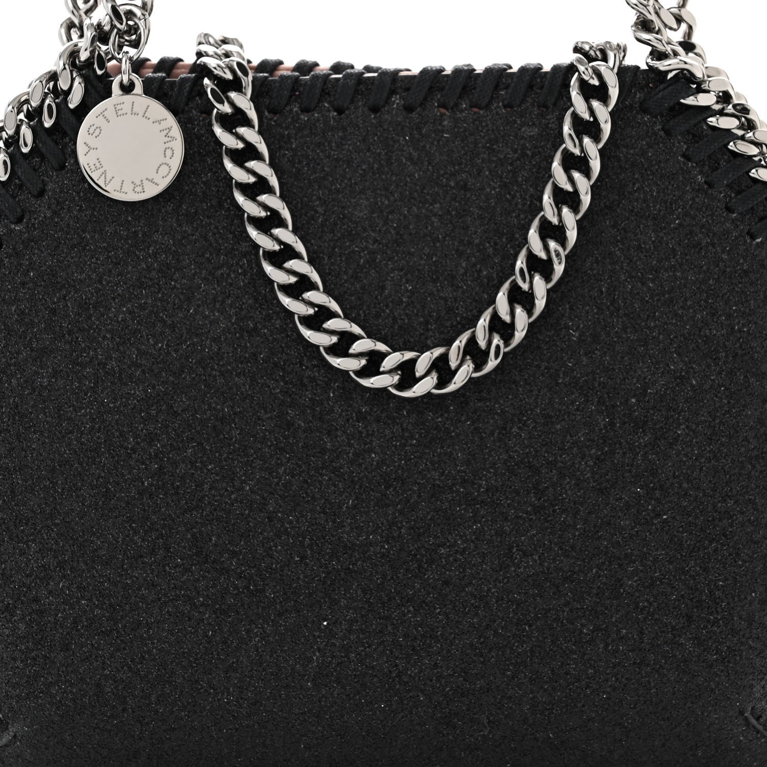 Stella McCartney Metallic Glitter Mini Falabella Box Shoulder Bag Black 7 of 10