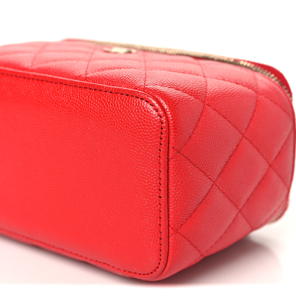 Chanel Caviar Quilted Small Vanity Case With Chain Red 10 of 11