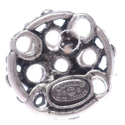 Chanel Crystal CC Round Earrings Silver 4 of 5