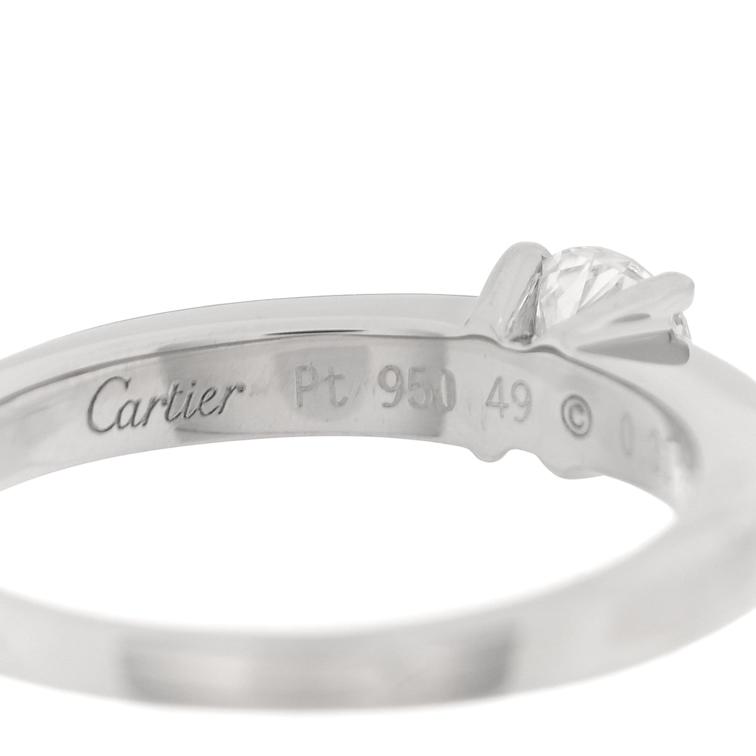 Cartier Platinum Diamond .31ct Solitaire Engagement Ring  49 4.75 4 of 5