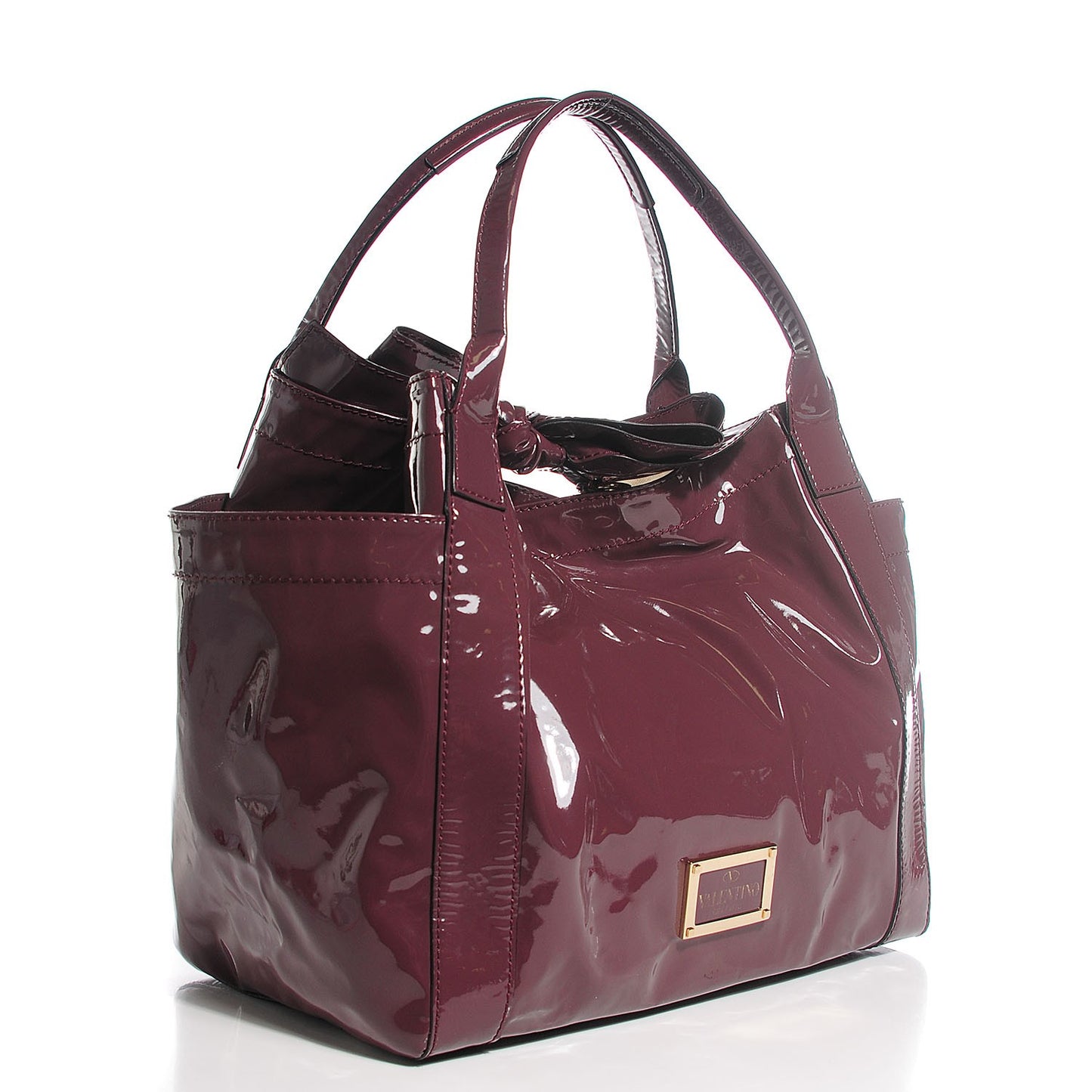 Patent Lacca Large Nuage Bow Hobo Purple
