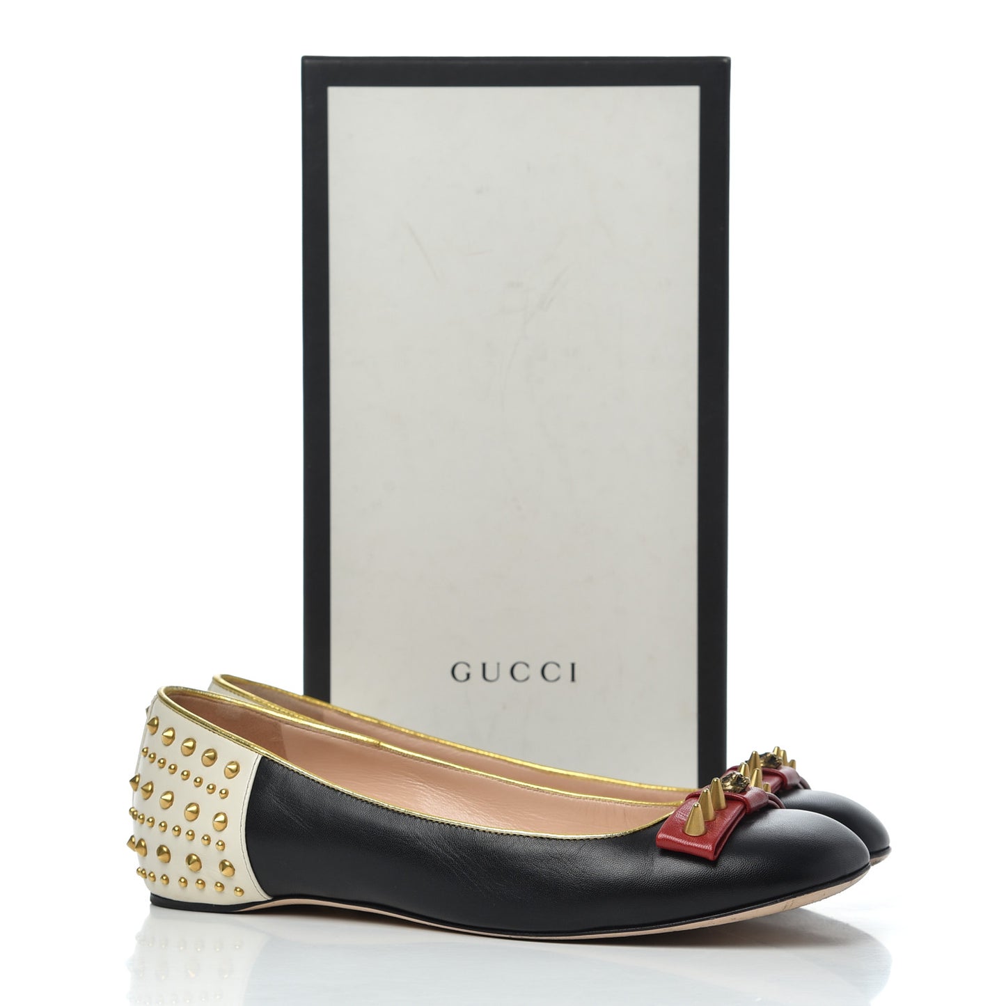 Calfskin Studded Lexi Ballerina Flats 39.5 Black