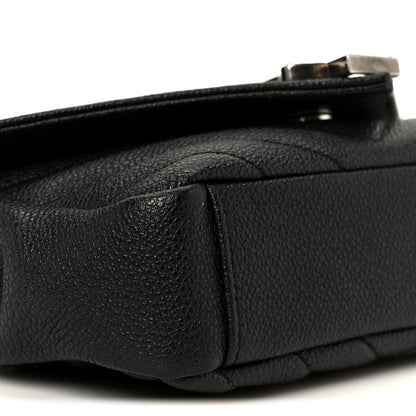 Saint Laurent Grained Calfskin Matelasse Chevron Classic Monogram Baby Chain Bag Black 10 of 11