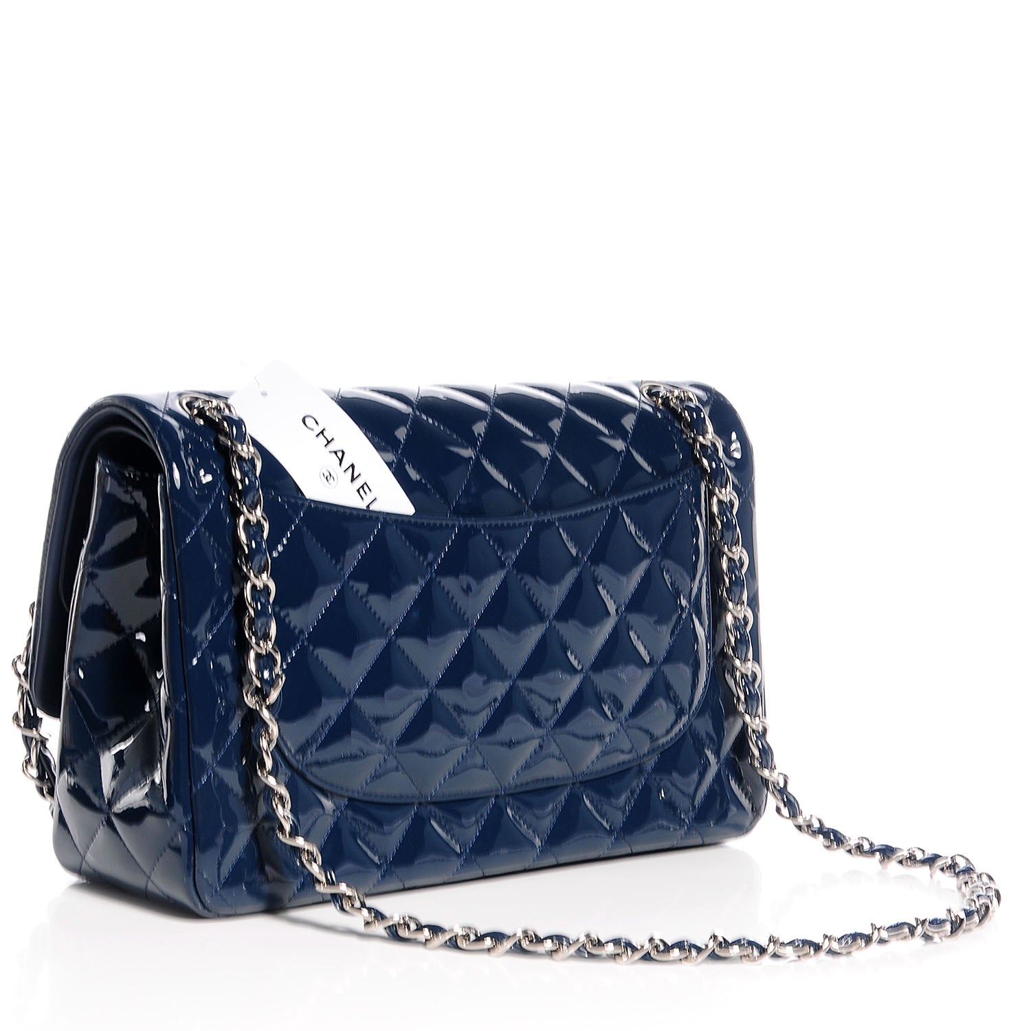 Chanel Patent Jumbo Double Flap Navy Blue 3 of 8