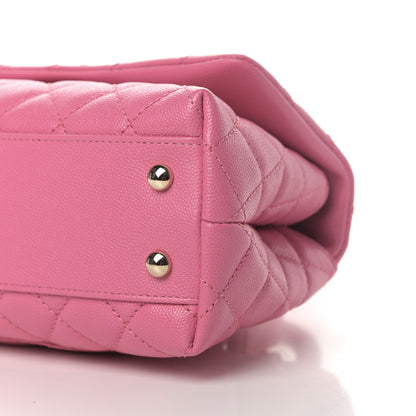 Chanel Caviar Lizard Embossed Quilted Mini Coco Handle Flap Pink 10 of 12