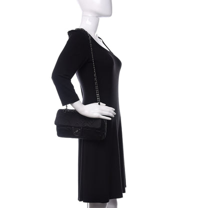 Chanel Satin Embroidered Medium Camellia Flap Black 2 of 13