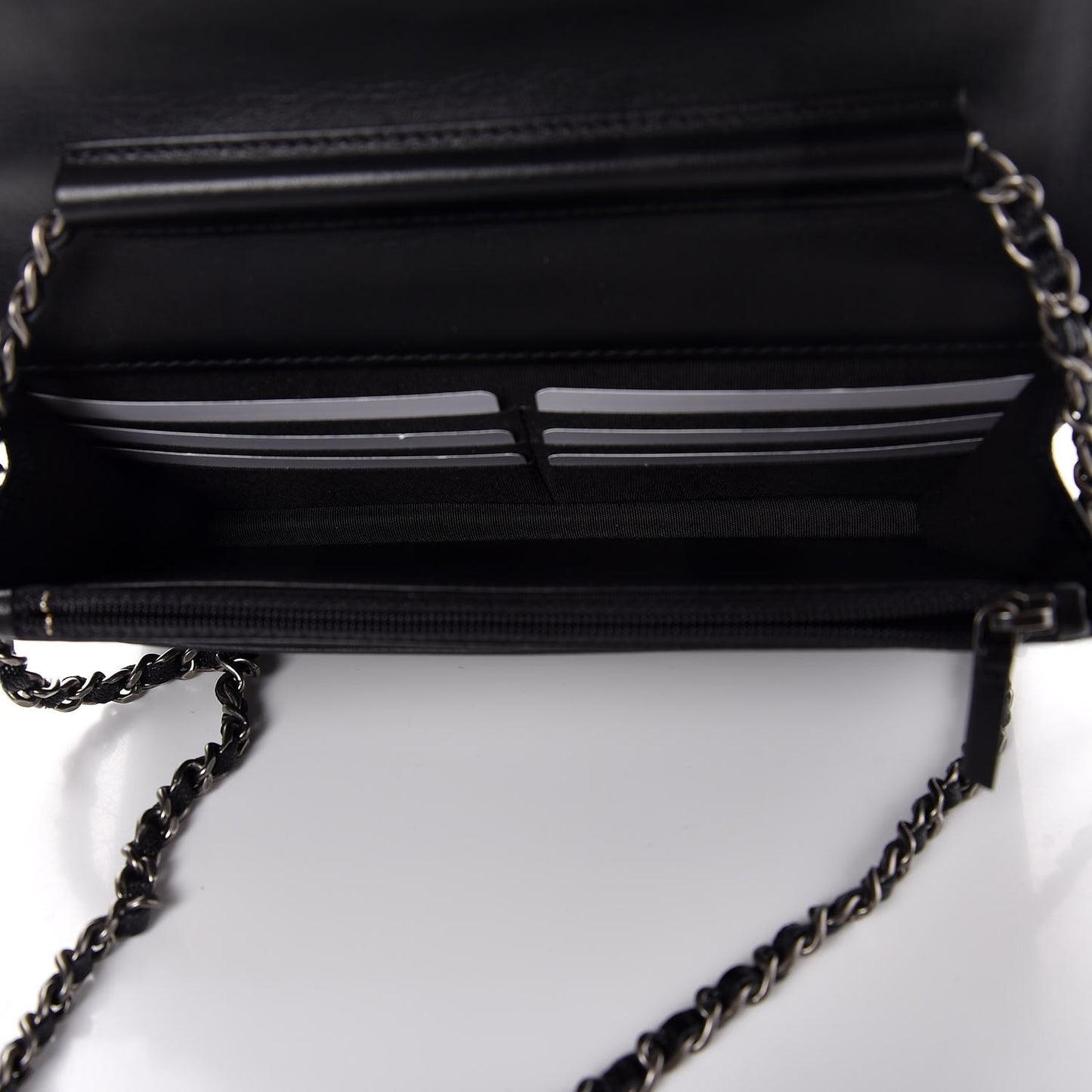 Caviar Quilted Boy Wallet On Chain WOC Black