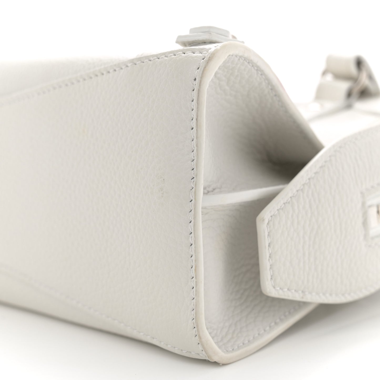 Grained Calfskin Neo Classic Silver Hardware Mini City White
