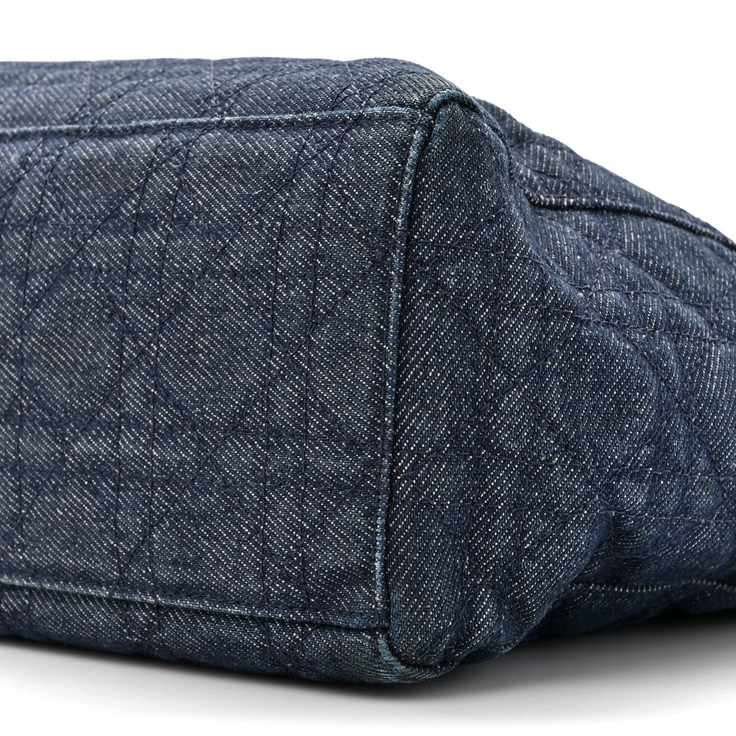 Denim Cannage Large Lady Dior Blue