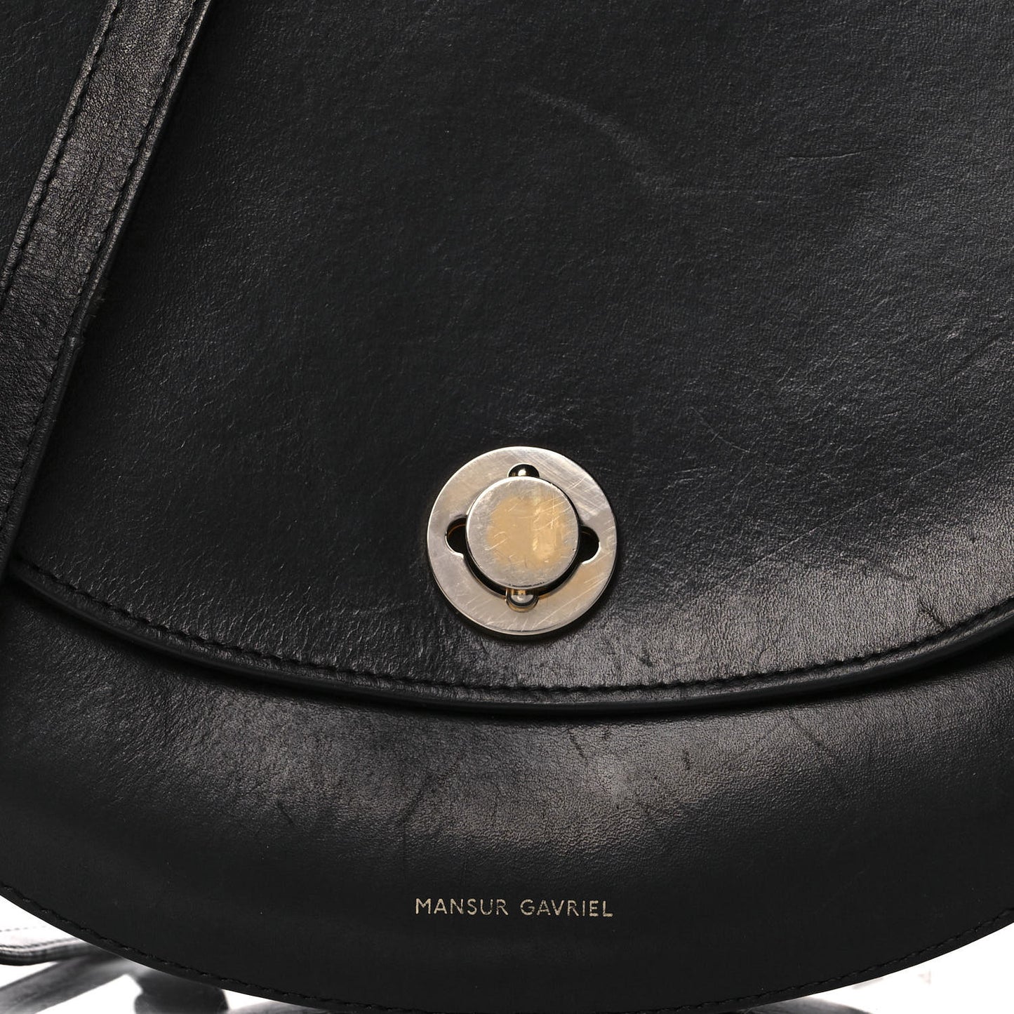 Calfskin Saddle Crossbody Bag Black