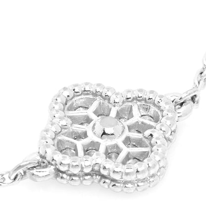 Van Cleef & Arpels 18K White Gold Diamond Sweet Alhambra Bracelet 3 of 7