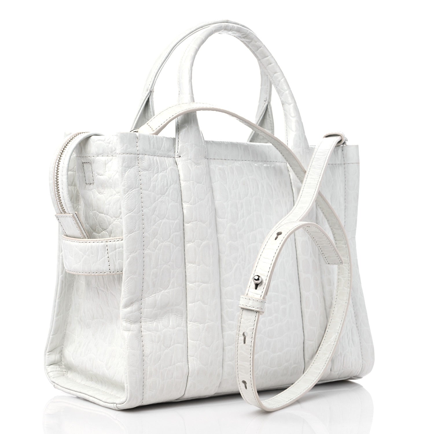 Marc Jacobs Croc Embossed Medium The Tote Bag White 2 of 7