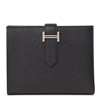 Hermes Epsom Bearn Compact Wallet Black 1 of 7