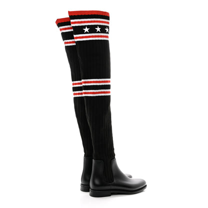 Givenchy Knit Rubber Storm Over The Knee Boots 41 Black 4 of 10