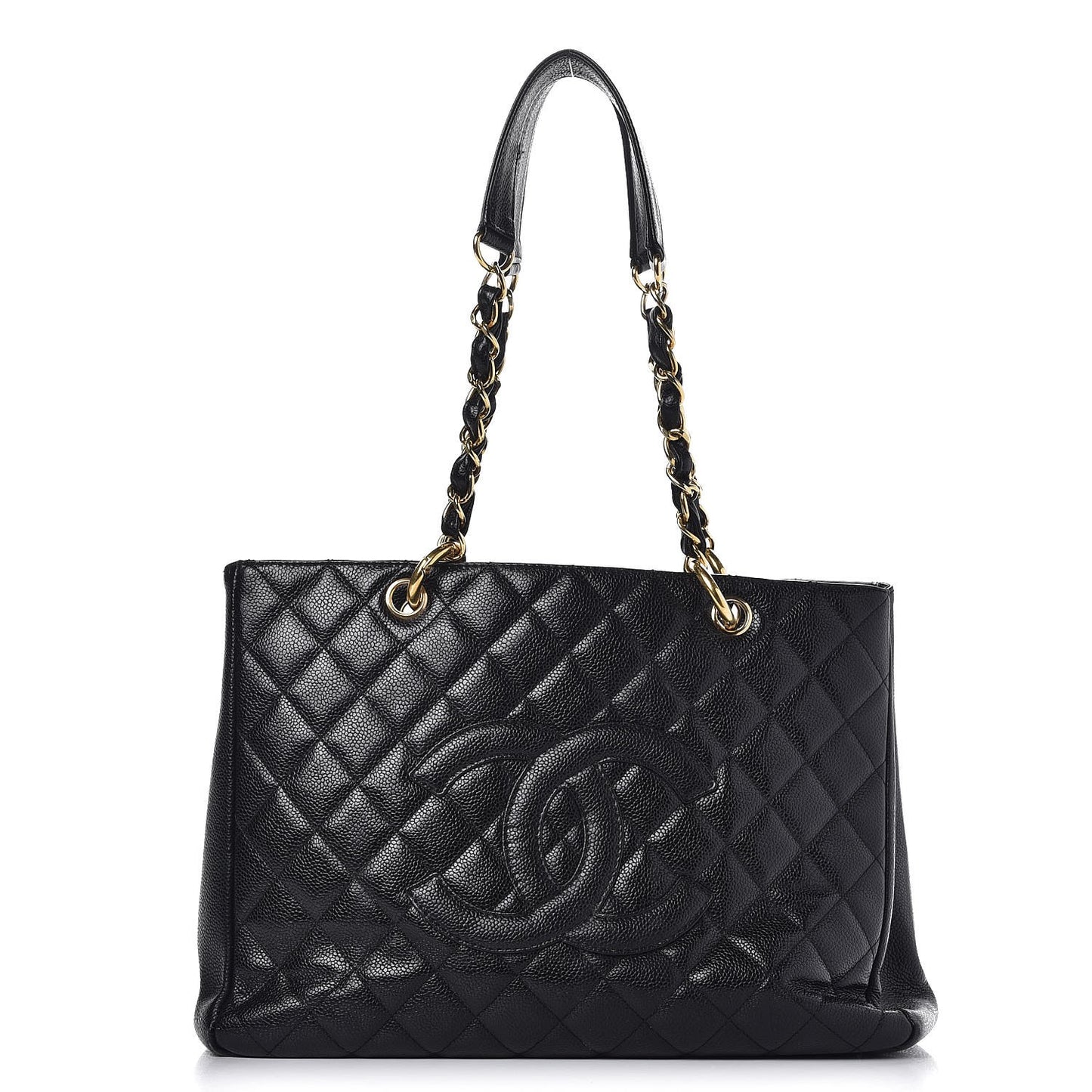 Caviar Quilted Grand Shopping Tote GST Black
