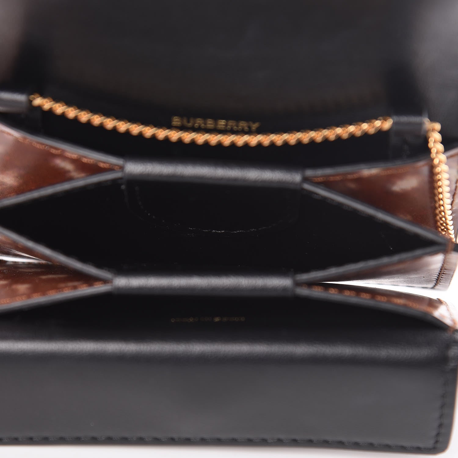 Burberry Calfskin Deer Printed Jessie Chain Card Case Malt Brown 5 of 12